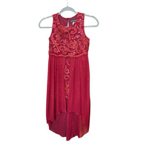 Elizabeth Wine Red Sparkling Sleeveless Girls Dress Size 8